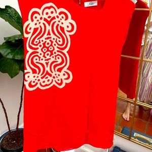 Mini cocktail shift dress red by Tibi New York